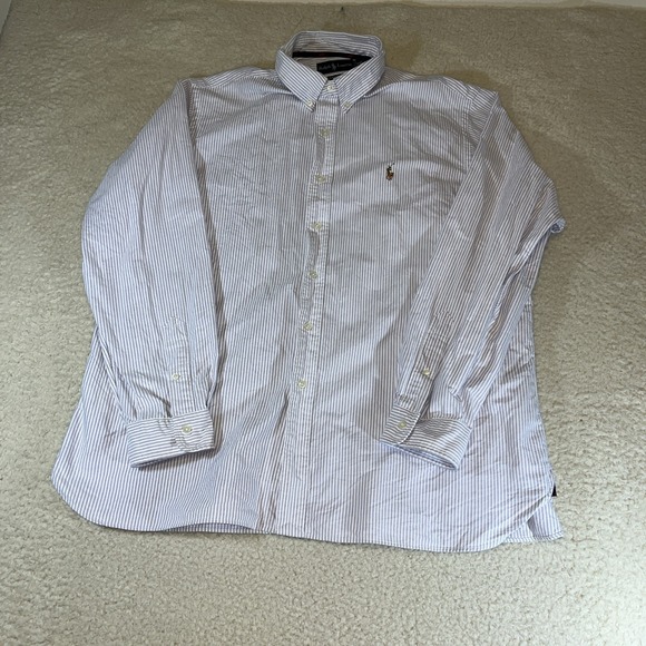 Ralph Lauren Other - Polo Ralph Lauren XXL Classic Fit Pinstripe Button Down Shirt Flesh Pony 36/37